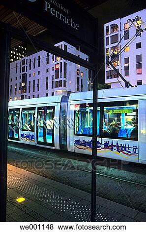 Two new tramway lines in the city of Lyon, France View Large Photo Image Stock Photo - Two new tramway lines in the city of Lyon, France. Fotosearch