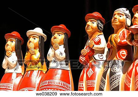 Typical handicraft figures. Inca market. Lima. Peru. View Large Photo Image Stock Photo - Typical handicraft figures. Inca market. Lima. Peru.. Fotosearch