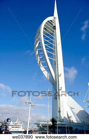 UK, England, Hampshire, Portsmouth, Spinnaker tower View Large Photo Image Stock Image - UK, England, Hampshire, Portsmouth, Spinnaker tower. Fotosearch