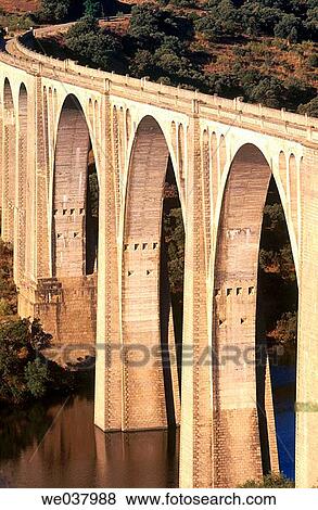Viaduct of Azutßn over Tajo river. Toledo province, Castilla-La Mancha, Spain View Large Photo Image Stock Photo - Viaduct of Azutßn over Tajo river. Toledo province, Castilla-La Mancha, Spain. Fotosearch
