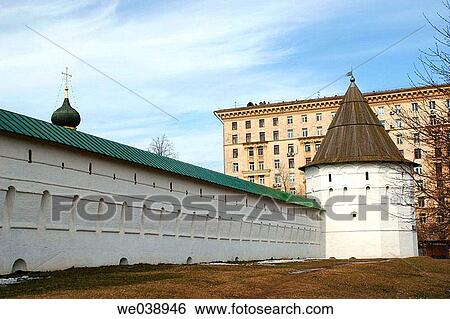 Walls of Novospassky monastery, Moscow. Russia View Large Photo Image Stock Photograph - Walls of Novospassky monastery, Moscow. Russia. Fotosearch