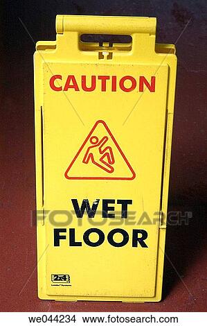 Wet floor sign. View Large Photo Image Picture - Wet floor sign.. Fotosearch