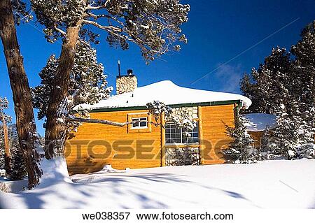 Winter cabin View Large Photo Image Stock Photo - Winter cabin. Fotosearch