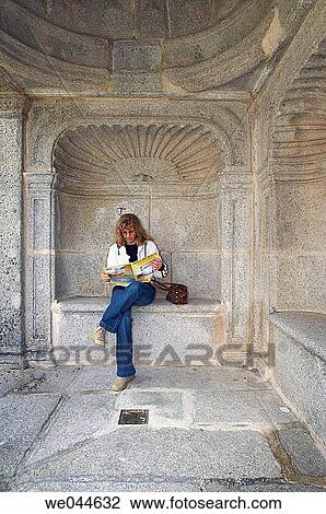 Woman reading in the Villena Palace. Cadalso de los V? drios. Madrid. Spain. View Large Photo Image Stock Image - Woman reading in the Villena Palace. Cadalso de los V? drios. Madrid. Spain.. Fotosearch