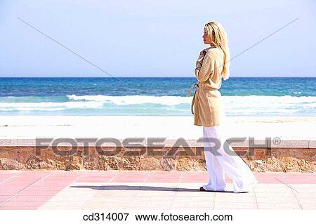 Stock Photo - 30's, blond, beach, 20's. Fotosearch