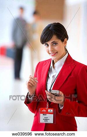 Stock Photograph - 30's, business, brunette, agenda, 20's. Fotosearch