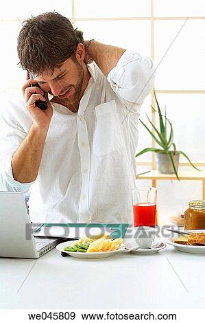 30's, calling, breakfast, beard, 20's View Large Photo Image Stock Photo - 30's, calling, breakfast, beard, 20's. Fotosearch