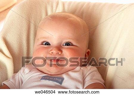 5 month old baby beaming into camera View Large Photo Image Picture - 5 month old baby beaming into camera. Fotosearch