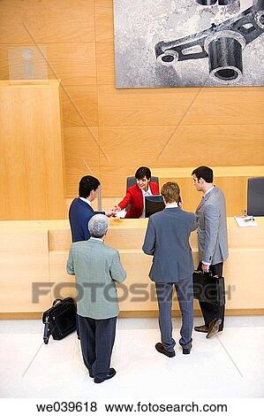 Admission desk, businessman, business, briefcase, accreditation View Large Photo Image Stock Photo - Admission desk, businessman, business, briefcase, accreditation. Fotosearch