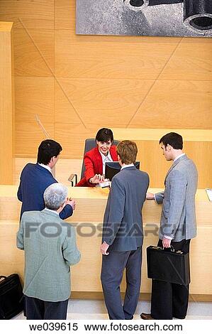 Admission desk, businessman, business, briefcase, accreditation View Large Photo Image Stock Photography - Admission desk, businessman, business, briefcase, accreditation. Fotosearch