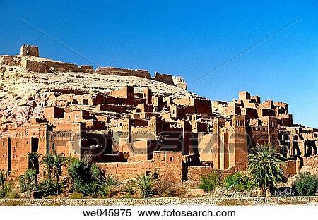 Adobe fortress of Ait Benhaddou. South Atlas. Morocco. View Large Photo Image Stock Photography - Adobe fortress of Ait Benhaddou. South Atlas. Morocco.. Fotosearch