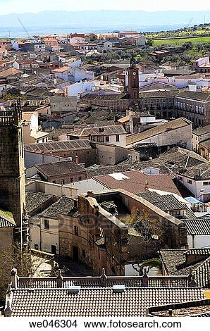 Aerial view of Oropesa from the Castle. Toledo province. Castilla-La Mancha. Spain View Large Photo Image Picture - Aerial view of Oropesa from the Castle. Toledo province. Castilla-La Mancha. Spain. Fotosearch