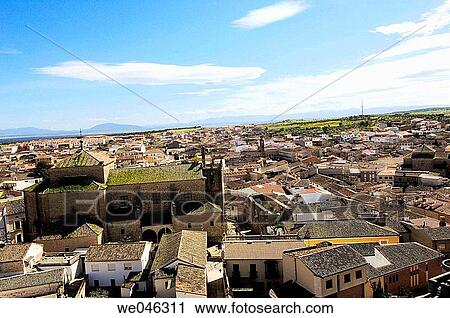 Aerial view of Oropesa from the Castle. Toledo province. Castilla-La Mancha. Spain View Large Photo Image Stock Image - Aerial view of Oropesa from the Castle. Toledo province. Castilla-La Mancha. Spain. Fotosearch