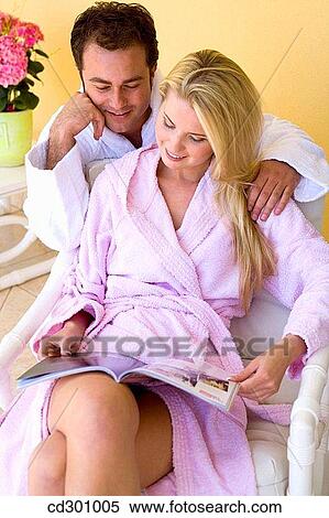 affection, browse, bathrobe, at-home, 30's View Large Photo Image Stock Photography - affection, browse, bathrobe, at-home, 30's. Fotosearch