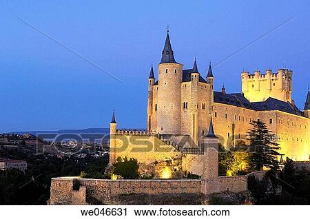 Alcazar fortress at night, Segovia. Castilla-Le? n, Spain View Large Photo Image Stock Image - Alcazar fortress at night, Segovia. Castilla-Le? n, Spain. Fotosearch