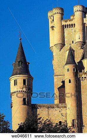 Stock Image - Alcazar fortress, Segovia. Castilla-Le? n, Spain. Fotosearch