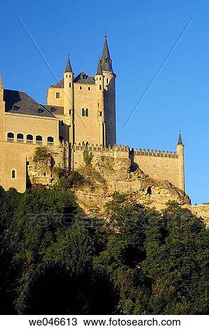 Stock Image - Alcazar fortress, Segovia. Castilla-Le? n, Spain. Fotosearch