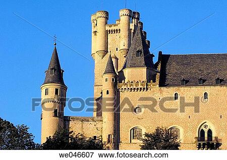 Stock Photo - Alcazar fortress, Segovia. Castilla-Le? n, Spain. Fotosearch