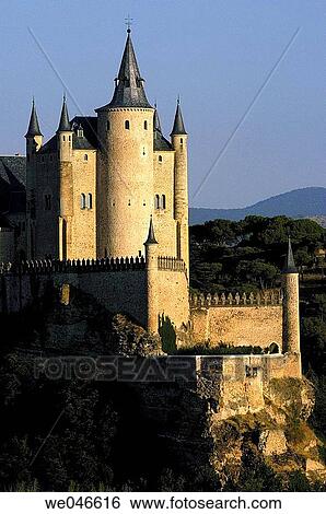Stock Photograph - Alcazar fortress, Segovia. Castilla-Le? n, Spain. Fotosearch