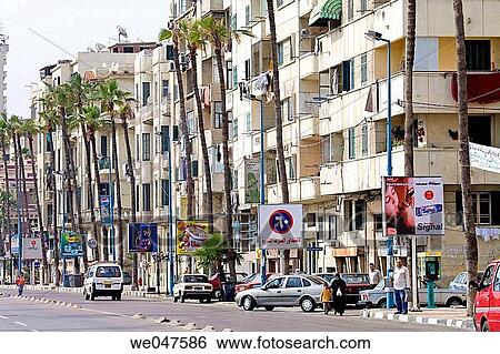 Along the Corniche. City of Alexandria. Egypt View Large Photo Image Stock Photograph - Along the Corniche. City of Alexandria. Egypt. Fotosearch