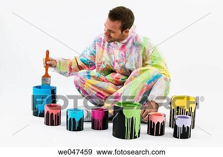 Stock Photo - amusement, brush, boilersuit, 20's. Fotosearch