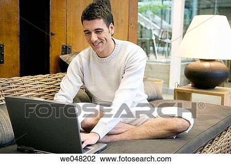at-home, calm, barefoot, 30's View Large Photo Image Stock Image - at-home, calm, barefoot, 30's. Fotosearch