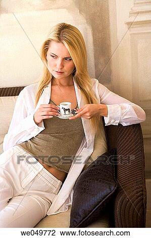 at-home, calm, blond, absorbed View Large Photo Image Stock Image - at-home, calm, blond, absorbed. Fotosearch