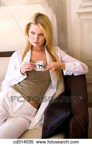 at-home, calm, blond, absorbed View Large Photo Image Stock Photography - at-home, calm, blond, absorbed. Fotosearch