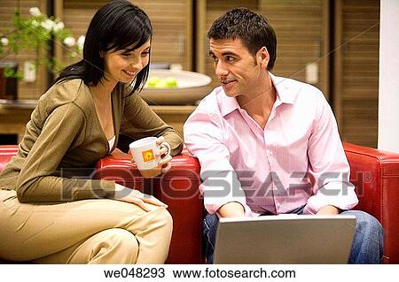 at-home, chat, chair, 30's View Large Photo Image Stock Image - at-home, chat, chair, 30's. Fotosearch