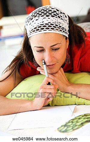 at-home, College student, Ball-point pen, 20's View Large Photo Image Picture - at-home, College student, Ball-point pen, 20's. Fotosearch