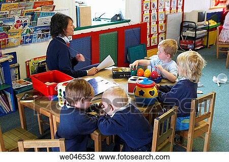 Stock Image - baby, chair, boy, amusement. Fotosearch