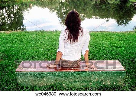 back view, bench, calm View Large Photo Image Stock Image - back view, bench, calm. Fotosearch
