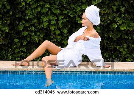 barefoot, bathrobe, Body care, border, calm View Large Photo Image Stock Photography - barefoot, bathrobe, Body care, border, calm. Fotosearch