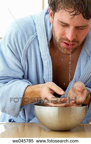bathrobe, beard, beauty, Beauty Care, bowl View Large Photo Image Stock Photography - bathrobe, beard, beauty, Beauty Care, bowl. Fotosearch