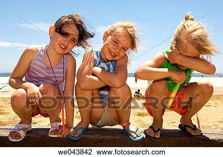 Stock Image - beach, childhood, child, 3-4 years. Fotosearch