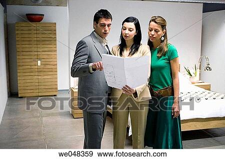 Stock Photo - bed, bedroom, blueprint. Fotosearch