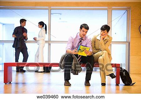 Stock Image - bench, businessman, business, appointment. Fotosearch