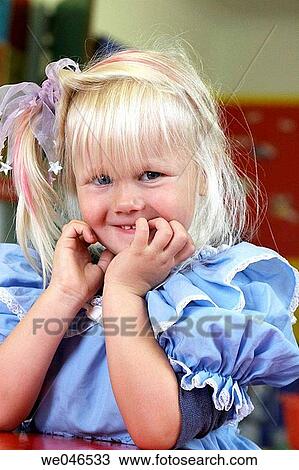 Stock Image - blond, childhood, child, 3-4 years. Fotosearch