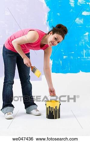 blue, brush, brunette, 20's View Large Photo Image Stock Photograph - blue, brush, brunette, 20's. Fotosearch