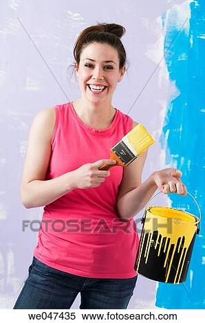 blue, brush, brunette, 20's View Large Photo Image Stock Photography - blue, brush, brunette, 20's. Fotosearch