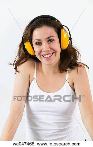Stock Photo - blue-collar, Blue-collar worker, brunette. Fotosearch