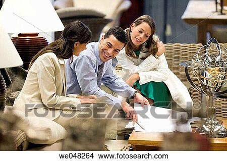 Picture - blueprint, business, colleague. Fotosearch