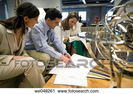 Stock Image - blueprint, business, colleague. Fotosearch