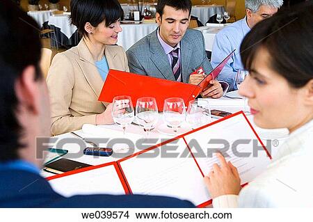 Picture - business, Business lunch, businessman, businesspeople. Fotosearch