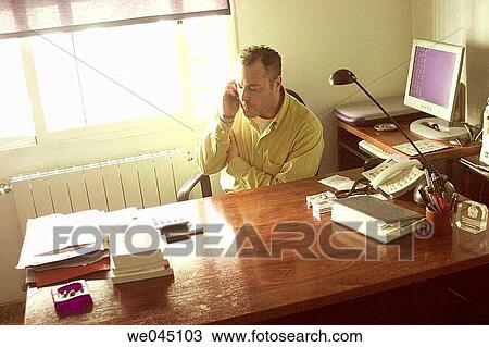 Stock Image - business, calling, cell phone. Fotosearch