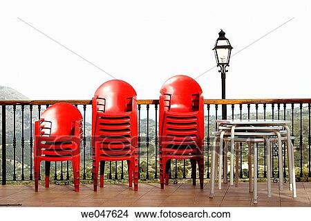 Cafe terrace, chair, day, heap, heaped View Large Photo Image Picture - Cafe terrace, chair, day, heap, heaped. Fotosearch