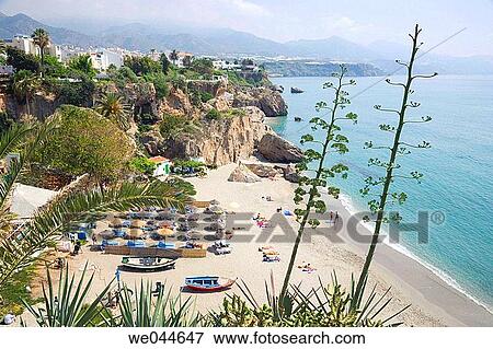 Calahonda beach. Nerja, Costa del Sol, Malaga province, Andalusia, Spain View Large Photo Image Stock Photo - Calahonda beach. Nerja, Costa del Sol, Malaga province, Andalusia, Spain. Fotosearch