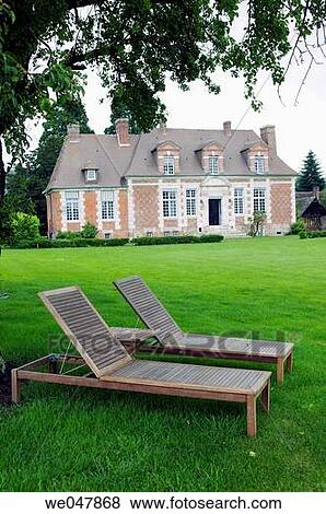 Stock Photo - Chateau in village of Berthouville, France. Fotosearch
