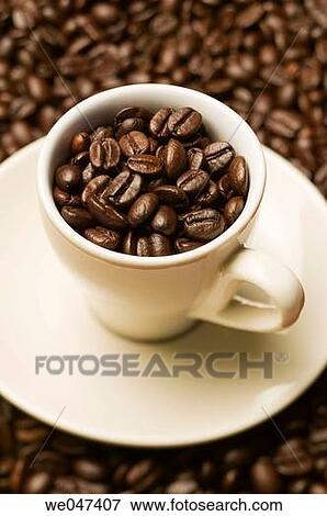 Coffee beans and cup View Large Photo Image Stock Photo - Coffee beans and cup. Fotosearch