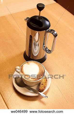 coffee-maker, breakfast, coffee, Close-up, cappuccino, at-home View Large Photo Image Stock Photo - coffee-maker, breakfast, coffee, Close-up, cappuccino, at-home. Fotosearch